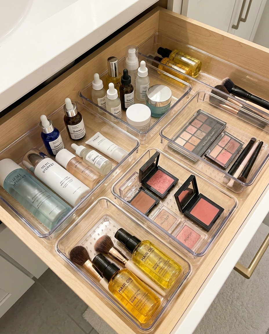 Acrylic Drawer Organiser - in use in a drawer