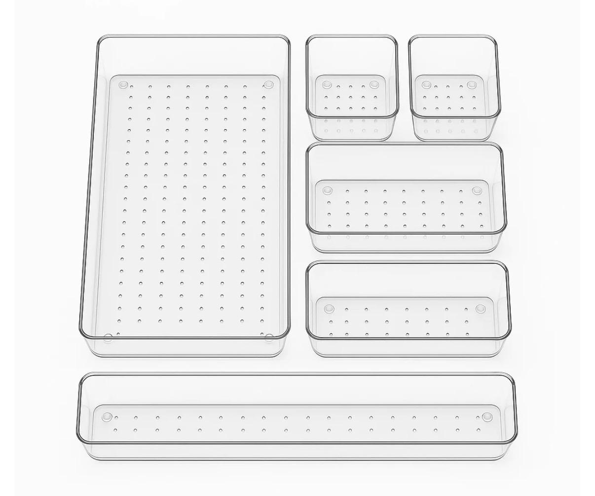 Acrylic Drawer Organiser - Set of 6