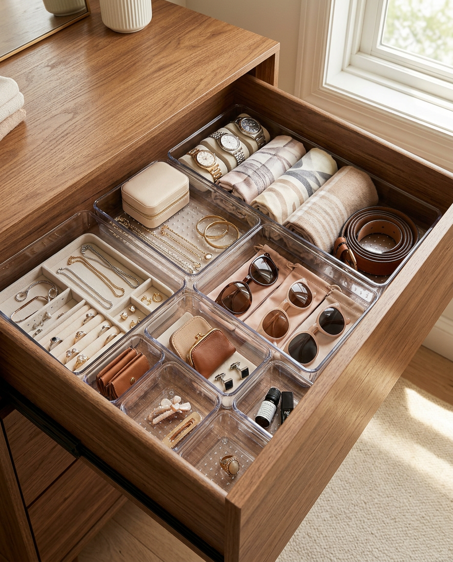 Acrylic Drawer Organiser - lifestyle shot