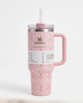Stanley Flowstate Quencher H2.0 Tumbler - LoveShackFancy Pink Floral - front