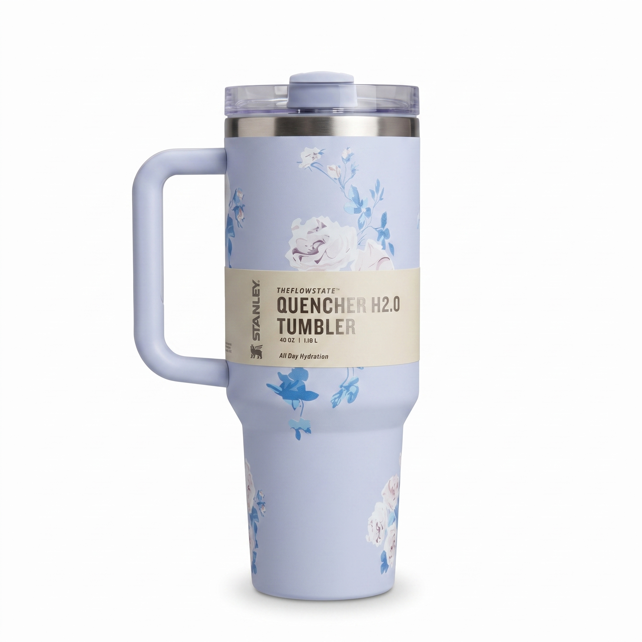 Stanley Flowstate Quencher H2.0 Tumbler - Blue Floral - front