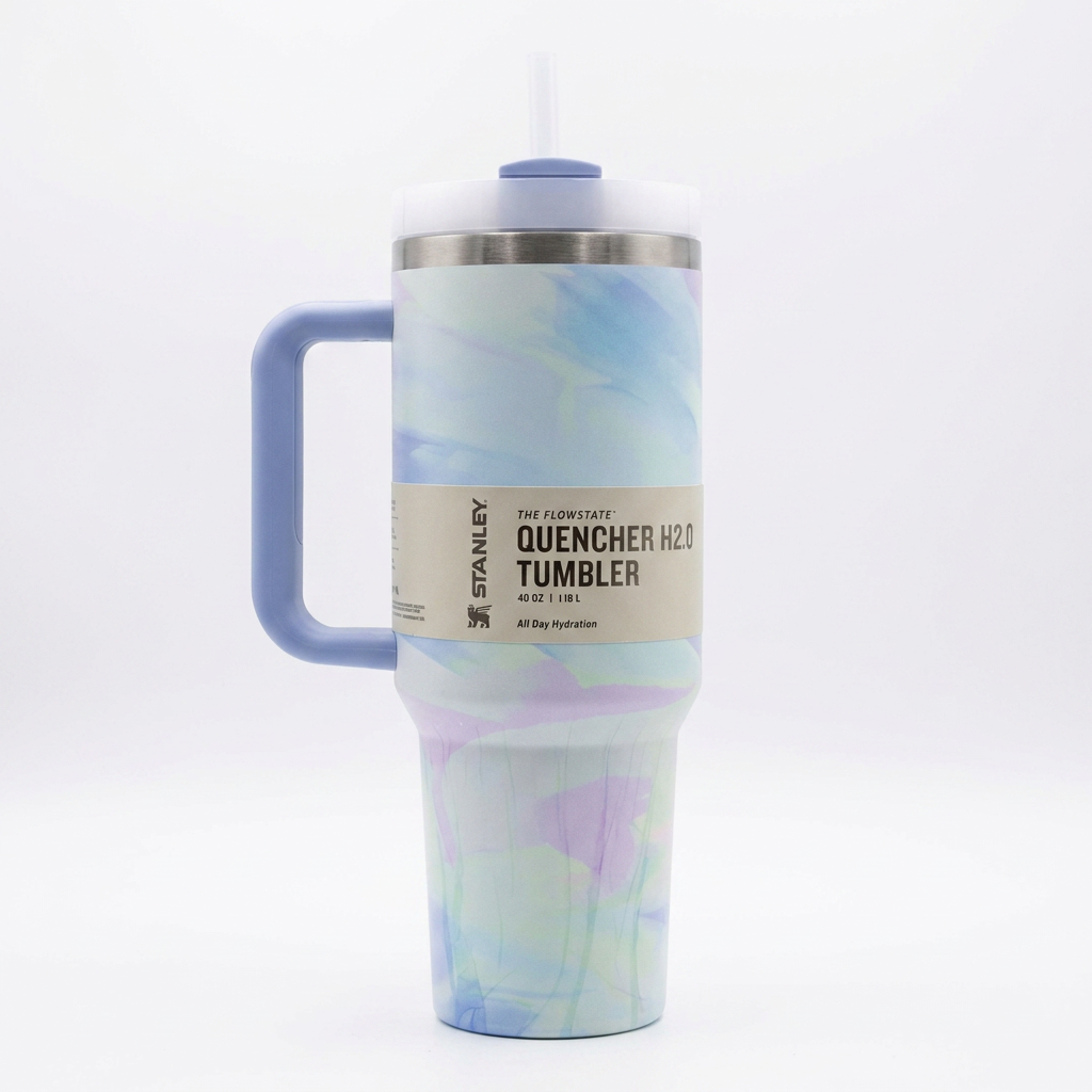 Stanley Flowstate Quencher H2.0 Tumbler - Blue Rainbow - front